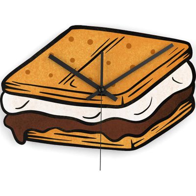 Cavka Wooden Wall Clock Kitchen Kawaii Hot Toast Cute Cartoon Home Decor Eco Bisquits Living Room Junk Food YUMS Cafe Bedroom DIY Numbers Stickers Laser Cut Wall Art Mounted Plywood Silent Watch