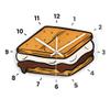 Cavka Wooden Wall Clock Kitchen Kawaii Hot Toast Cute Cartoon Home Decor Eco Bisquits Living Room Junk Food YUMS Cafe Bedroom DIY Numbers Stickers Laser Cut Wall Art Mounted Plywood Silent Watch view 3