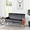 Container Furniture Direct Bel-Air Modern Contemporary Velvet Upholstered Living Room Tufted Sofa with 2 Pillows, 68.5", Grey view 2