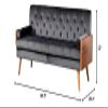 Container Furniture Direct Bel-Air Modern Contemporary Velvet Upholstered Living Room Tufted Sofa with 2 Pillows, 68.5", Grey view 3