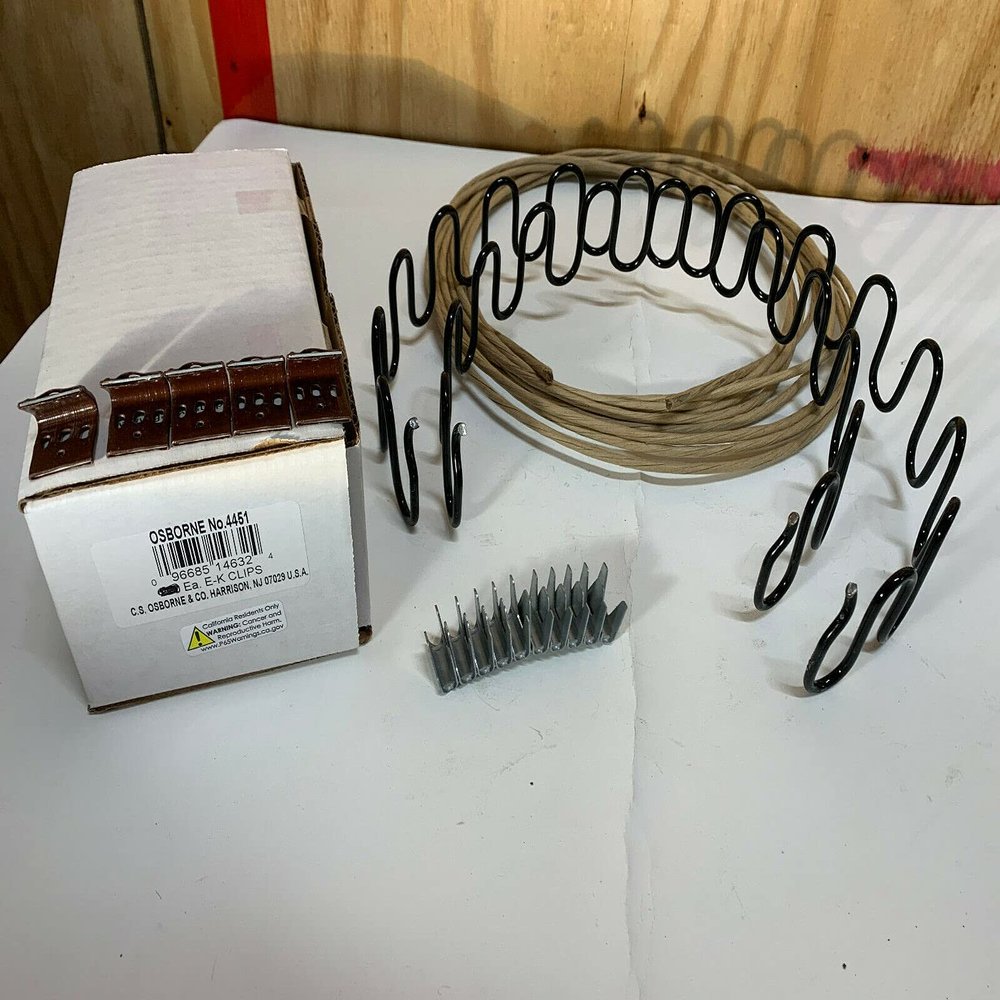 Galaxy Supply Inc. Zig Zag- Springs 9 Gauge 29" x 2 pcs,Plus Special Package 5 pcs 7 Holes Clip +10 pcs Stay Wire Clips + 5 feet of Springing Wire for All Upholstery Use.