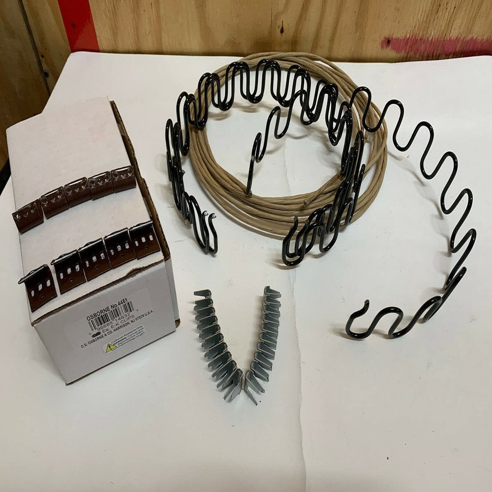 Galaxy Supply Inc. Zig Zag- Springs 9 Gauge 21" x 4 pcs,Plus Special Package 10 pcs 7 Holes Clip +20 pcs Stay Wire Clips + 10 feet of Springing Wire for All Upholstery Use