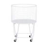 Deco 79 Metal Round Storage Cart with Wheels, 18" x 18" x 24", White view 1