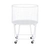 Deco 79 Metal Round Storage Cart with Wheels, 18" x 18" x 24", White view 2