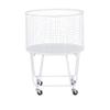 Deco 79 Metal Round Storage Cart with Wheels, 18" x 18" x 24", White view 3