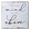 Aihesui Wood Sign Hanging Home Wall Decoration Set Your Mind on Things Above Bible Verse Wall Art Plaque for Living Room Kitchen Batheroom Bedroom Office School 12x12inch view 1