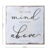 Aihesui Wood Sign Hanging Home Wall Decoration Set Your Mind on Things Above Bible Verse Wall Art Plaque for Living Room Kitchen Batheroom Bedroom Office School 12x12inch view 2