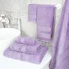 American Soft Linen Salem Turkish Bath Towel Set, 100% Cotton 600 GSM 6 Piece Towels for Bathroom, 2 Bath Towels 2 Hand Towels 2 Washcloths, Lilac view 2