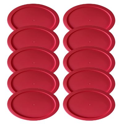 Replacement Lids fits Pyrex 4-Cup Glass Food Storage Container Bowls, 6-Inch Plastic Round Lids Covers for Pyrex 7201-PC, Airtight & Leakproof (10-Pack, Red)