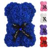 EALEBE Artificial Rose Flower Bear,Perfect Romantic Gift for Her, Valentine's Mother's Day, Christmas, Birthday,Thanksgiving Party Anniversary Girl Friend Wife with Heart-Shaped Diamond,Sapphire Bule view 1