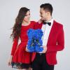 EALEBE Artificial Rose Flower Bear,Perfect Romantic Gift for Her, Valentine's Mother's Day, Christmas, Birthday,Thanksgiving Party Anniversary Girl Friend Wife with Heart-Shaped Diamond,Sapphire Bule view 3
