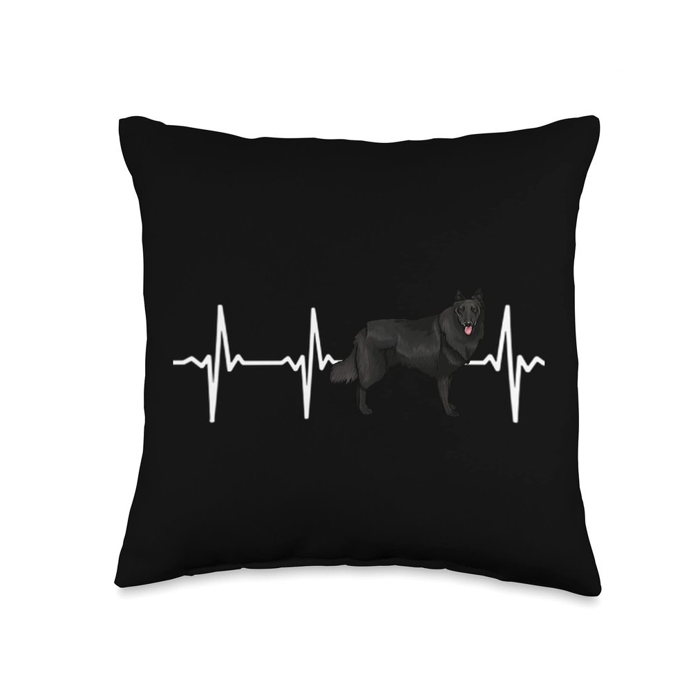 Belgian Sheepdog Heartbeat Love My Dog Throw Pillow