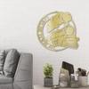 Classic Train Ring Monogram Personalized Indoor Outdoor Steel Wall Sign Art 24" / Gold view 1