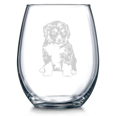 ArogGeld Bernedoodle Dog Crystal Stemless Wine Glass,Dog Mom Engraved Whiskey Glass Shot Glass,Perfect For Father Mom Boy Or Girl Friend Friend white-style-5 15oz qwf1jsso5fks