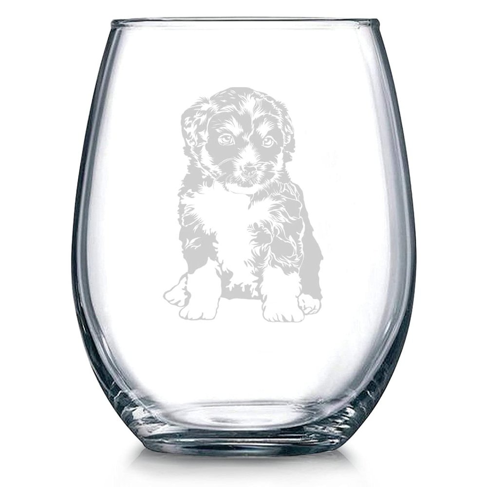 ArogGeld Bernedoodle Dog Crystal Stemless Wine Glass,Dog Mom Engraved Whiskey Glass Shot Glass,Perfect For Father Mom Boy Or Girl Friend Friend white-style-5 15oz qwf1jsso5fks