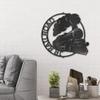 Classic Train Ring Monogram Personalized Indoor Outdoor Steel Wall Sign Art 24" / Black view 1