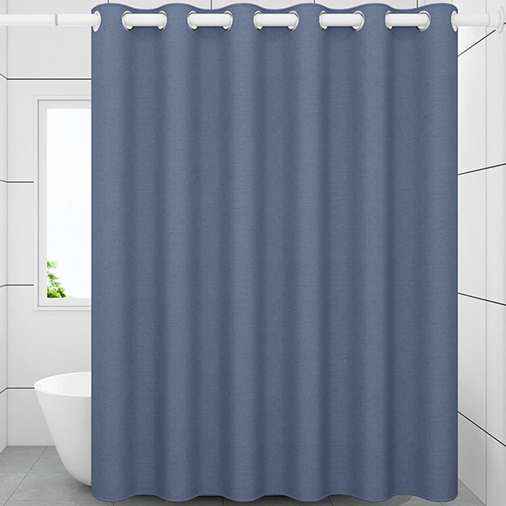 ZYCSKTL Bathroom Curtains Modern and Simple Pure Color Bathroom Shower Curtain, Thickened Waterproof Partition Privacy Bathtub Curtain, Shower Supplies (Color : Blue, Size : 150 * 200cm)