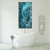 Large Abstract Art Giclee Print teal blue white ochre, Abstract Painting Print on canvas,Abstract canvas print, Abstract Art Print (Giclee Canvas, 18x24 Inches) view 2