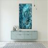 Large Abstract Art Giclee Print teal blue white ochre, Abstract Painting Print on canvas,Abstract canvas print, Abstract Art Print (Giclee Canvas, 18x24 Inches) view 3