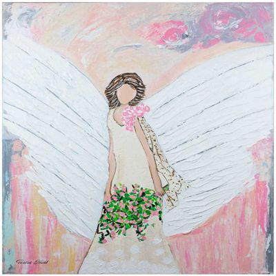 ANGEL PAINTING -Abstract Angel Painting -Angel Wall Prints -Christmas Angel Art -Abstract Art-Protection Angel Art - Abstract Canvas Art (Giclee Canvas, 18x24 Inches)