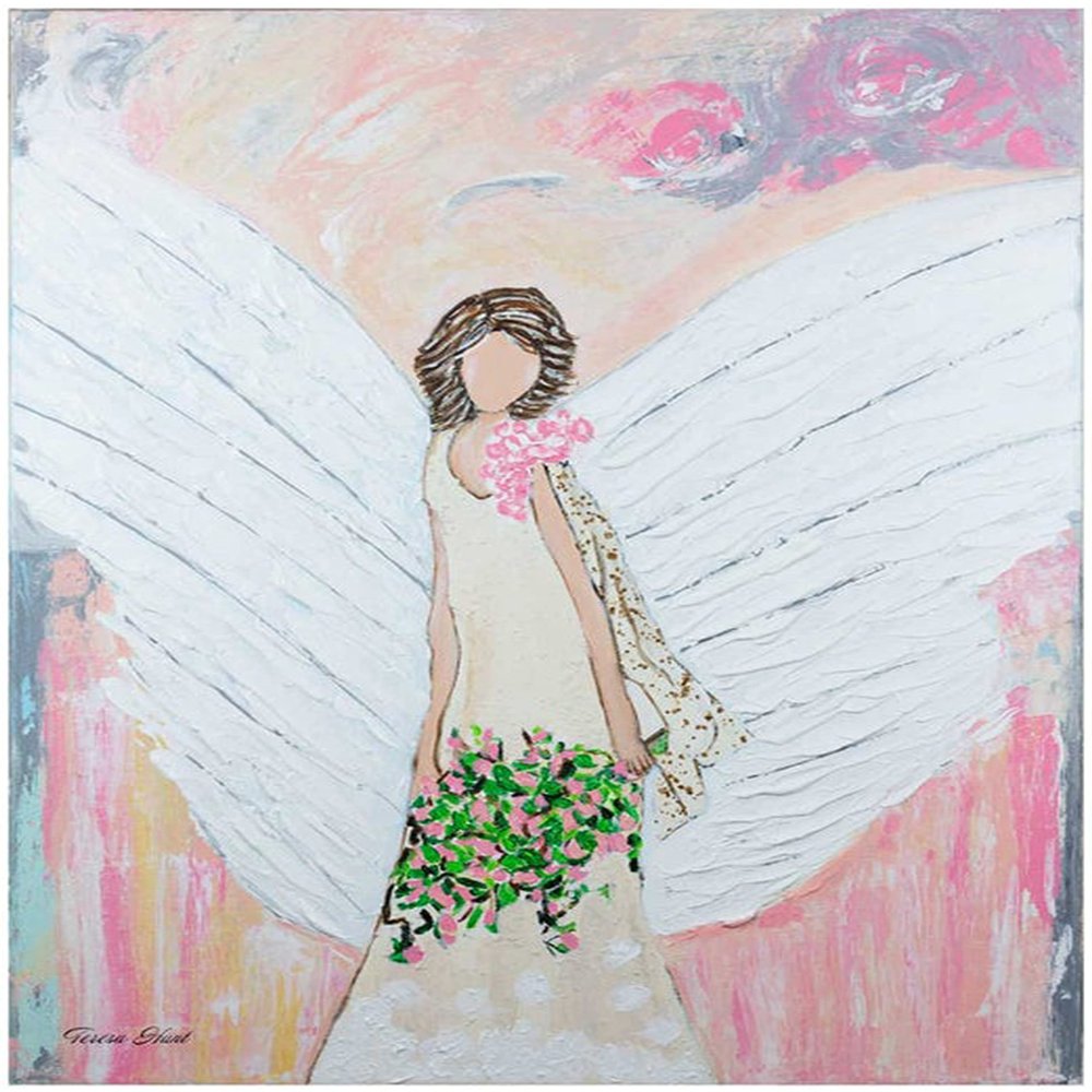 ANGEL PAINTING -Abstract Angel Painting -Angel Wall Prints -Christmas Angel Art -Abstract Art-Protection Angel Art - Abstract Canvas Art (Giclee Canvas, 18x24 Inches)
