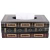 Book Tissue Box Craft Paper Towel Box Wooden Brown Retro European Large Capacity Napkin Box Holder Dispenser view 1