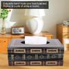 Book Tissue Box Craft Paper Towel Box Wooden Brown Retro European Large Capacity Napkin Box Holder Dispenser view 2
