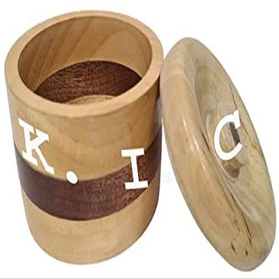 Antique Nautical Wooden Salt Box for Kitchen or Dining Table Spice and Herb Container for Salt & Pepper, Spices Rack