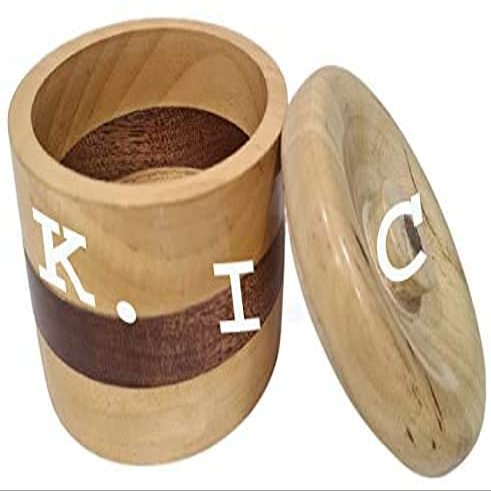 Antique Nautical Wooden Salt Box for Kitchen or Dining Table Spice and Herb Container for Salt & Pepper, Spices Rack