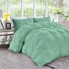 Aqua Blue 5 Piece Goose Down Quiled Comforter 4 Pillow Cases Cotton All-Season Pinch Pleated Comforter Set King (106'' x 90'') view 1