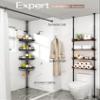 ALLZONE Corner Shower Caddy Tension Pole, Extendable Rustproof Stainless Steel Pole & 4-Tier Adjustable Shelves for Easy Drainage and Built-to-Last Stability, 34 to 116 Inch, Black view 3