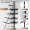 ALLZONE Corner Shower Caddy Tension Pole, Extendable Rustproof Stainless Steel Pole & 4-Tier Adjustable Shelves for Easy Drainage and Built-to-Last Stability, 34 to 116 Inch, Black view 4
