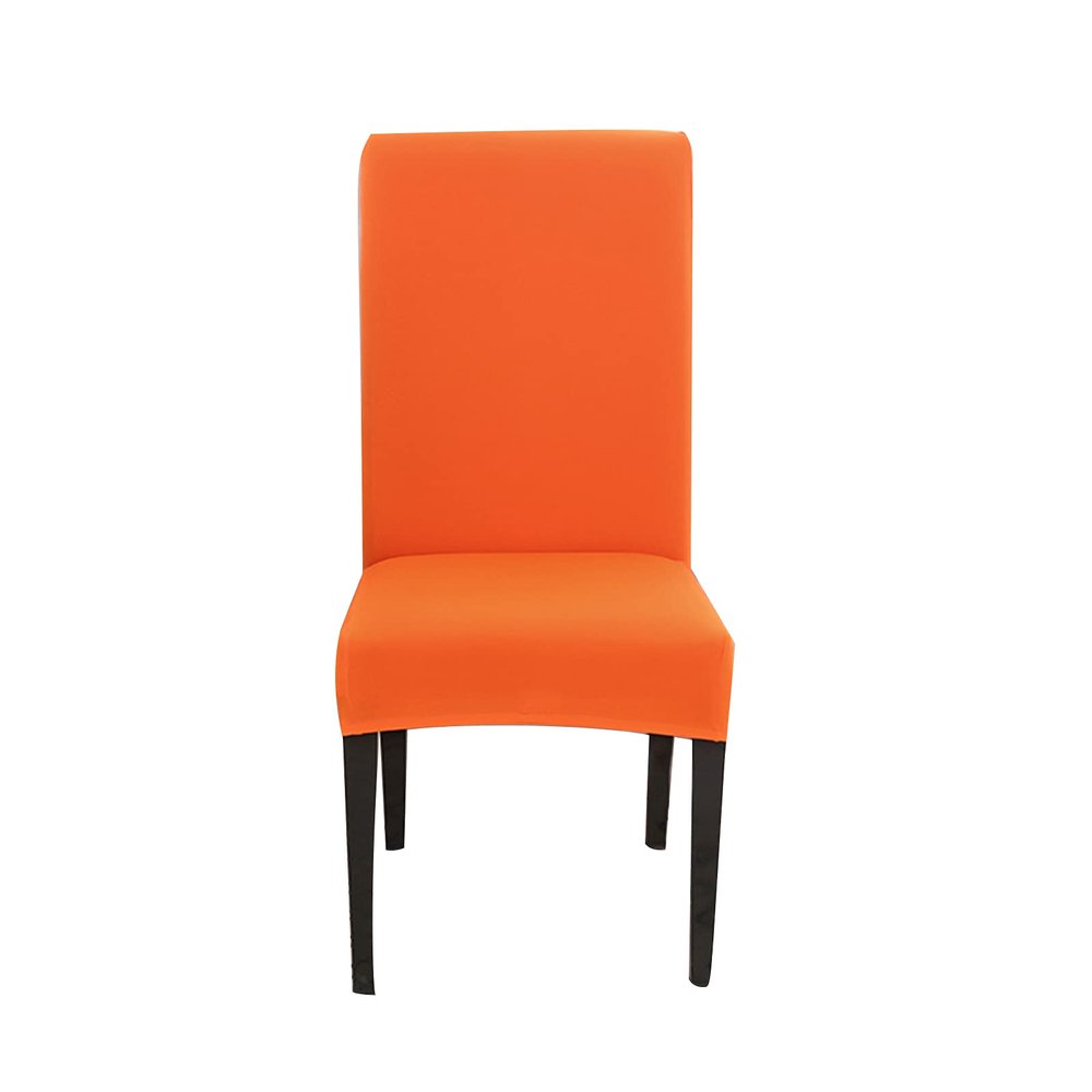 4PCS Dining Chair Covers Polyester Stretch Dining Room Chair Slipcovers Removable Available in All Seasons Washable Chair Covers for KitchenBanquetHotel and PartyCandy Orange