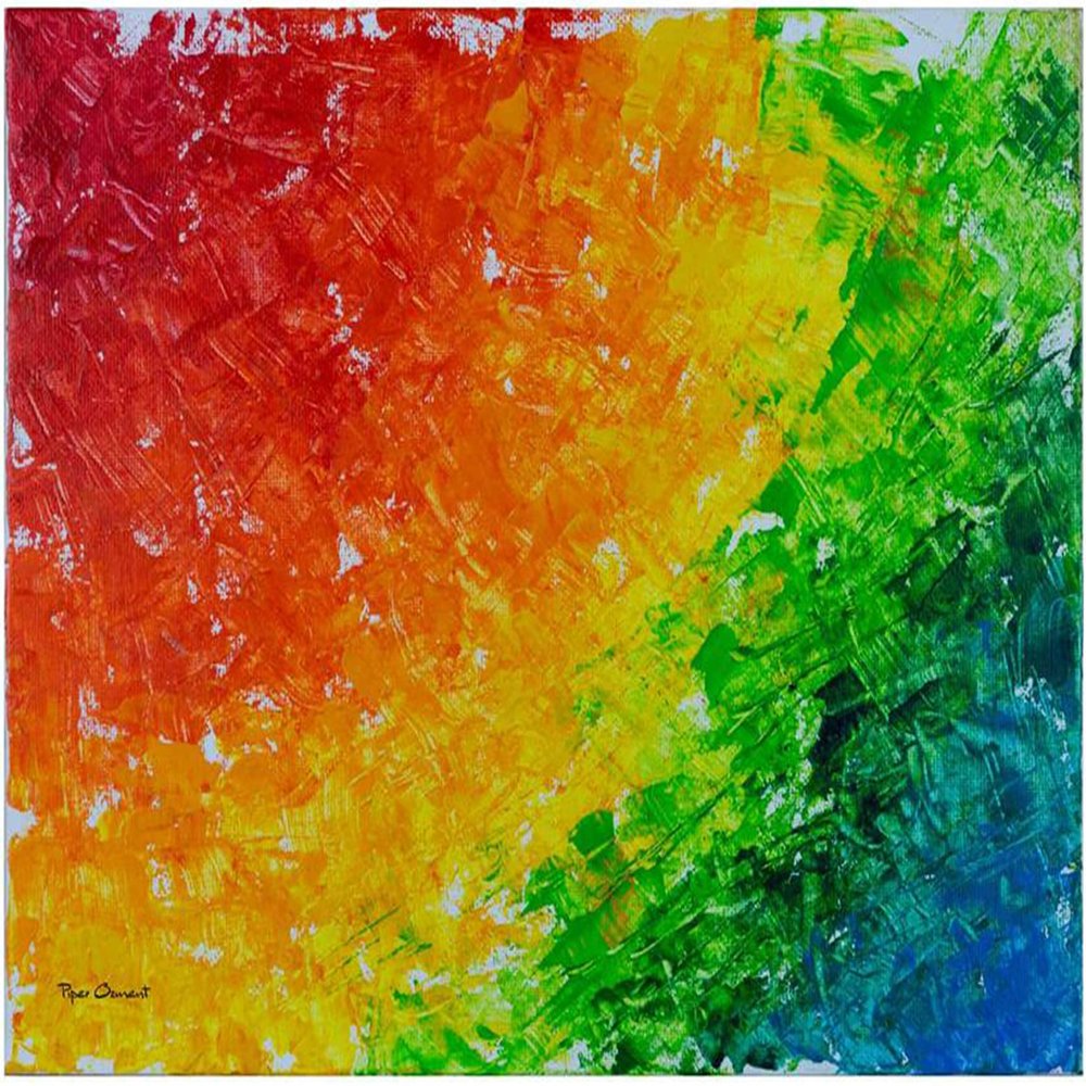 ABSTRACT RAINBOW ART - Rainbow Wall Print - Multicolor Wall Art - Colorful Art Print - Abstract Art - Giclee Paper Prints (Giclee Canvas, 18x24 Inches)