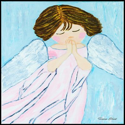 Abstract Angel Painting - Angel Abstract Print - Watercolor Angel Art - Christmas Angel Art - Angel Wall Prints - Angel Canvas Art (Giclee Canvas, 18x24 Inches)
