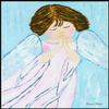 Abstract Angel Painting - Angel Abstract Print - Watercolor Angel Art - Christmas Angel Art - Angel Wall Prints - Angel Canvas Art (Giclee Canvas, 18x24 Inches) view 1