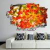 Parks Autumn Foliage 3D Wall Stickers Mural Smashed Wall Art Removable Poster Vinyl decals For Bedroom Living Room Playroom Nursery Office Shop,32 inch view 1