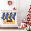 CUXWEOT Personalized Blue Candle Star Scale Christmas Stocking Name Stockings Socks for Family Kids Dog Pet Gift Party Home Decor 17.52 x 7.87 Inch view 2