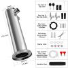 Dbgogo Kegerator Tower Double Tap Beer Tower Dual Faucet Beer Tower Stainless Steel 3'' Flange Beer Tower Dispenser Beer Tap Kegerator Parts with Pre-Assembled Tubing and Self-Closing Springs view 2
