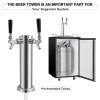 Dbgogo Kegerator Tower Double Tap Beer Tower Dual Faucet Beer Tower Stainless Steel 3'' Flange Beer Tower Dispenser Beer Tap Kegerator Parts with Pre-Assembled Tubing and Self-Closing Springs view 4
