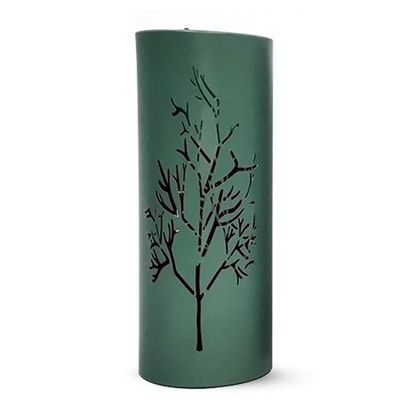 Umbrella Stand Racks Modern Iron Umbrella Holder, Circular Hollow Pattern Umbrella Basket, Multifunctional Umbrella Tube in Hotel and Office, 20X50CM (Color : Green)