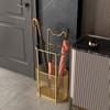 Umbrella Stand Racks Golden Indoor Umbrella Holder, Elegant Corridor Entrance Decorative Umbrella Basket, with Hook and Drip Tray, Capacity 16 Umbrellas view 3