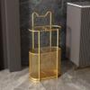 Umbrella Stand Racks Golden Indoor Umbrella Holder, Elegant Corridor Entrance Decorative Umbrella Basket, with Hook and Drip Tray, Capacity 16 Umbrellas view 4