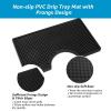 Dbgogo Kegerator Bar Mat PVC Keg Drip Mat Kegerator Tower Beer Drip Tray Non-Slip Rubber Kegerator Drip Tray Kegerator Surface Mount Beverage Bar Drip Tray with 4.5'' Draft Beer Tower Flange Cutout view 3