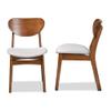 BOWERY HILL 2-Piece Dining Chair Set, Solid Oak and Rubberwood, Walnut Brown Finish, Foam-Padded Polyester Upholstery, Curved Backrest, 31.5 in High, Comfortable Modern Dining Room Seating view 1