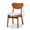 BOWERY HILL 2-Piece Dining Chair Set, Solid Oak and Rubberwood, Walnut Brown Finish, Foam-Padded Polyester Upholstery, Curved Backrest, 31.5 in High, Comfortable Modern Dining Room Seating view 3