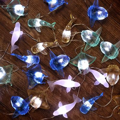 JASHIKA Marine Life String Lights, Whale Shark Beluga,Turtles, Starfish Seahorse Giant Clam Decorative Lights