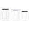3 Pcs Coffee Table Set with MDF Tabletop Metal Frame Couch Table Set Industrial Style Side Table Furniture Set for Living Room Bedroom 15.7" x 15.7" x 17.7" view 1