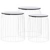 3 Pcs Coffee Table Set with MDF Tabletop Metal Frame Couch Table Set Industrial Style Side Table Furniture Set for Living Room Bedroom 15.7" x 15.7" x 17.7" view 2