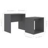 2-Piece Chipboard Nesting Coffee Table Set Modern Couch Table Set Shelving-Design Side Table Furniture Set for Living Room Bedroom Office 18.9" x 11.8" x 17.7" view 2
